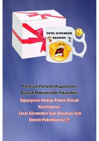 Resim Tatil İstiyorum Ağlayan Emoji Baskılı Smile Emoji Toplu Kupa Bardak Çay Kahve Fincanı Beyaz 