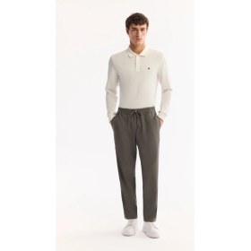 Resim AVVA Erkek Haki Beli Lastikli Bağcıklı Kolay Ütülenen Jogger Relaxed Fit Pantolon A52Y3041 