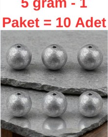 Resim Eagenset Misket Delikli Gezer Olta Kurşun 5 Gram 10 Lu Paket 