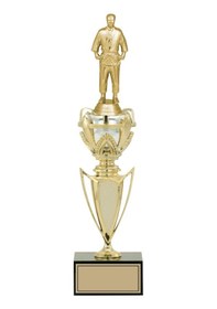 Resim Odak Kupa - Figürlü Kupalar - Judo / Karate Figürlü Kupalar Fg-044 C - 39 Cm Altın - Beyaz 