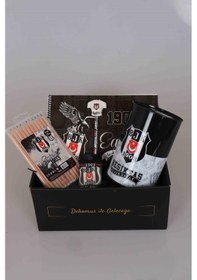 Resim Dekomus Gıft Box Özel Kutulu Lisanslı Beşiktaş Kırtasiye ve Boyama Seti Büyük Boy Kumbara İle Beraber 