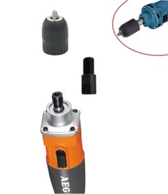 Resim Depolife Aeg Gs 500 E 500 W Kalıpçı Taşlama Motorunu Mandrene Dönüştüren Kaplin Adaptör Otomatik Mandren Set 