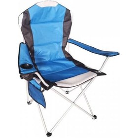 Resim Çantalı Büyük Boy Kamp Sandalyesi Katlanır Kamp Sandalye Mavi - Siyah 
