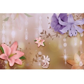 Resim Renkli Büyük Çiçekler Duvar Kağıdı (397456339) 