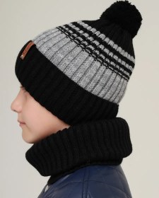 Resim Villacollection Eşofman Parçası İle Kışlık Örgü Şapka 29329548 Siyah 