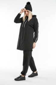 Resim CNG MODA Kadın Siyah Oversize Eşofman Takımı 