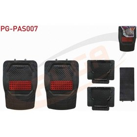 Resim Paspas Üniversal Zümrüt Siyah Krom-kırmızı 3d Havuzlu 5 Parça 