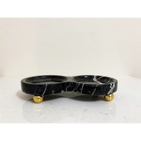 Resim Modestmar Doğal Siyah Mermer Yağdanlık Standı Yuvarlak 