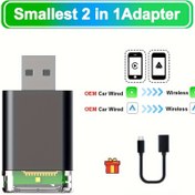Resim Mini Kablosuz CarPlay & Android Auto Adaptörü - Metal USB Dongle, Çevre Sesli, Siri Desteği ile Araçlar için Kablolu CarPlay veya Android Auto 
