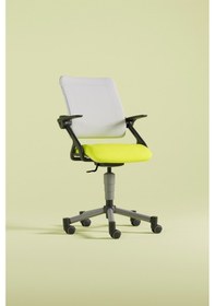 Resim Creo Mobili Yükseklik Ayarlı Vega Plus Çalışma Sandalyesi, Ofis Ve Bilgisayar Koltuğu Beyaz/sarı Gri 