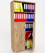 Resim 3G TASARIM Modüler Iki Raflı Iki Kapaklı Ofis Dolabı Dosya Dolabı 3g-032-kd-a.çam/90x37x190h 