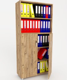 Resim 3G TASARIM Modüler Iki Raflı Iki Kapaklı Ofis Dolabı Dosya Dolabı 3g-032-kd-a.çam/90x37x190h 