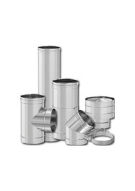 Resim PELET SOBA BORUSU / BOY: 50-41 CM / ÇAP: 8 CM / KROM RENK / 304 KROM / CONTALI / BABA'S STOVE - 