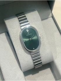 Resim miaroza Retro Oval Gümüş Kadranı Yeşil Kadın Kol Saati 