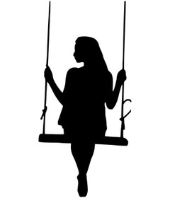 Resim habune Salıncaktaki Kız Sticker 20 X 40 Cm 