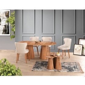 Resim Hazar Highgloss Piramit Ayak 90 160 Pota Sabit Masa Meşe 