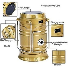 Resim Güneş Enerjli Solar Şarjlı Kamp Lambası 1 W+6 Led 5800t Çok Renkli 