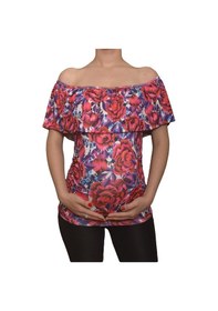 Resim Luvmabelly Maternity 2510 Kayık Yaka Hamile Bluzu Çok Renkli 
