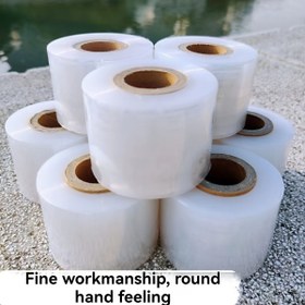 Resim 2 adet 5.08cm x 200.25 metre Esnek Lrap Filmi - İnce İşçilik, Yuvarlak & Dayanıklı, Su Geçirmez ve Lekelere Dirençli PET Malzeme, Mühürleme, Aşı ve Ambalajlama için İdeal - Beyaz 