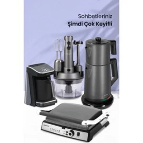 Resim Goldmaster Platinium Elektrikli Mutfak Çeyiz Seti Antrasit Renk 24 Parça Geniş Aileler İçin 