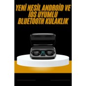 Resim Techno Stock Kablosuz Dijital Göstergeli Çağrı Cevaplayabilen Tws 5.0 Bluetooth Kulaklık 