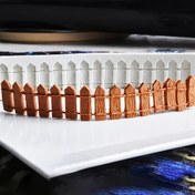 Resim 1 adet BPA içermeyen silikon bahçe çiti kalıbı, şekerlemeler ve pasta süsleme için - Doğadan ilham alan DIY pişirme aracı, fondan, çikolata ve yaratıcı lezzetler için, ahşap çit tasarımı 