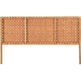 Resim Napolyon Gerçek Deri Ahşap Örgü Yatak Başlığı 