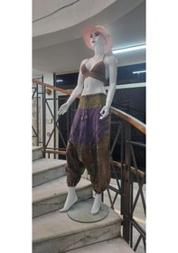 Resim Bohem Stil Hint Otantik Yıkamalı Taşlanmış Patchwork Unisex Şalvar Pantolon-9188 Haki 