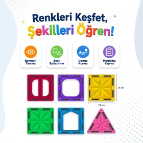 Resim Huggy Manyetik Puzzle 64 Parça Yapı Blokları 