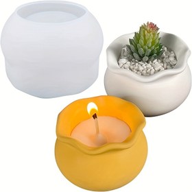 Resim Sukulent Çiçek Saksısı Silikon Kalıbı - Akvaryum Şeklinde Mum Kavanozu - Takı Saklama Kutusu - Beton Reçine Alçı Kalıbı 