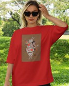 Resim Beyaz Tavşan Oversize Tişört 