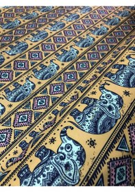 Resim Enesar Home Elephant Etnik Fil Desenli Kumaş Kırlentlik Döşemelik Kumaş Dijital Baskı 100 x 140 cm 