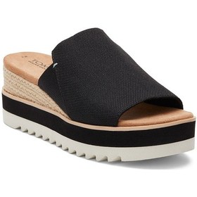 Resim Terlik Kadın 10019736 Toms Dıana Mule Wedge Heavy Canvas Black Siyah 