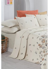 Resim Sarev Saira Bej Tek Kişilik %100 Pamuk Pike Takımı 