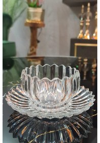 Resim 6 Kişilik Kristal Cam Çerez Tatlı Tabağı Seti 12 Parça 