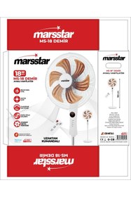 Resim Marsstar 18 İnç Ayaklı Vantilatör – Sessiz Motor, 3 Kademe, Uzaktan Kumandalı, Zaman Ayarlı 