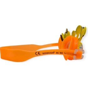 Resim Çocuk Yüzücü Gözlüğü Silikon Taşıma Çantalı Turuncu Yengeç - 9014 (Lisinya) 