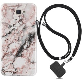 Resim Kılıfland Samsung Galaxy J7 Prime Kılıf Desenli Silikon Ipli Boyun Askılı Colorfull Marble 2 1389 
