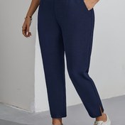 Resim Cepli, Düz Paça, Düz Renk Şık Pantolon, Örme Polyester Kumaş, Makinede Yıkanabilir - Her Mevsim 