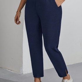 Resim Cepli, Düz Paça, Düz Renk Şık Pantolon, Örme Polyester Kumaş, Makinede Yıkanabilir - Her Mevsim 