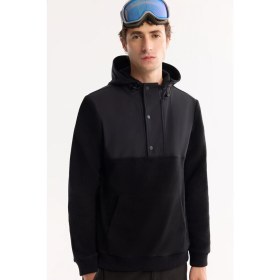 Resim AVVA Erkek Siyah Kapüşonlu Soft Touch Polar Regular Fit Sweatshirt A52Y1268 