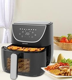 Resim Goldmaster Gustofry 1700 Watt XL Dokunmatik 8 Ön Ayarlı Cam Kapaklı Hazne Aydınlatmalı Airfryer Sıcak Hava Fritözü 