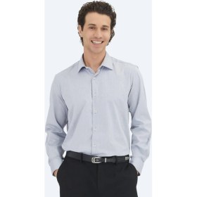 Resim Kip Gri Regular Fit Dokuma Klasik Pamuk Karışımlı Gömlek 
