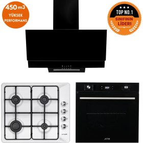 Resim Eminçelik ve Afm Tech Markalı /white One Dijital Turbolu Ankastre Set ( 31 221 + FM7700 + FM3250 ) 