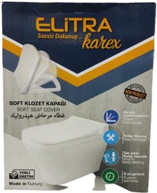 Resim Elitra Amortisörlü Yavaş Kapanır Klozet Kapağı Karex Kare Model 