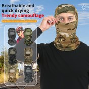 Resim Unisex Outdoor Spor Kamuflaj Nefes Alabilen Mesh Yüz Maskesi Güneşlik Balaclava Şapka Motosiklet Sürme Boyun Sarma Tüm Mevsimler Yürüyüş Balıkçılık Kampçılık Trekking Hediye için Uygun 
