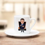 Resim Erkek Öğretmene Hediye Karikatürlü Kahve Fincanı 