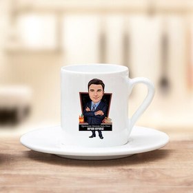 Resim Erkek Öğretmene Hediye Karikatürlü Kahve Fincanı 