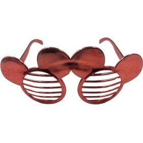 Resim Parti Gözlük Plastik Camsız Panjur Minnie Şekilli Bakır 14x6 Cm 