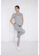 Resim Kadın Spor G2 Melanj Alt-Üst T-Shirt Takım-3936 Açık Gri Melanj 